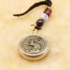 Llavero de cobre auténtico con doce monedas redondas del zodíaco, cuentas de latón Xiangyun, colgante de llave, joyería, decoración, puesto de viaje, transmisión en vivo