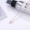 Nuevo collar de astas de oro rosa y acero de titanio para mujer, moda de ciervo sika, circonita, ciervo simple, cadena de clavícula para pareja