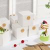 Caja pequeña para pastel de alto valor con relieve mousse vasco corte lasaña embalaje para hornear para postre impresión de logotipo