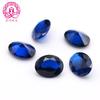 113 # Cristal azul puntiagudo ovalado en forma de huevo, piedra preciosa sintética azul desnuda, suministro al por mayor de fábrica