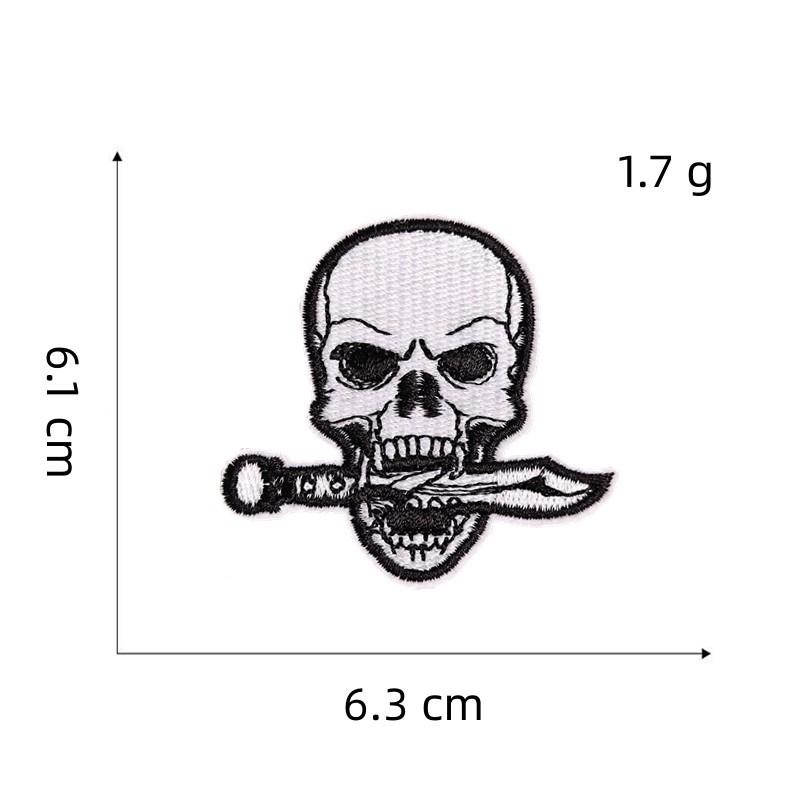 朋克风骷髅头布贴7#
