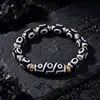 Pulseira masculina de contas dzi de nove olhos estilo Xizang, acessório de mão hip-hop moderno de luxo leve, acessório versátil de alta qualidade da moda para mulheres