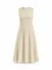 Vestido sin mangas de textura plisada minimalista Miyake para mujer, cuello redondo de verano, dobladillo ancho, vestido tipo chaleco largo, adecuado para el trabajo, cubre las caderas y disimula la forma del cuerpo
