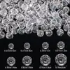 Contas de acrílico transparentes com corte de diamante e furo reto para pulseira, colar, joias de mão DIY, acessórios, atacado
