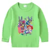 2026 Nova Camiseta Infantil de Primavera e Outono Gola Redonda Desenho Animado Manga Longa Camiseta Básica Conjunto para Meninos e Meninas Camiseta de Algodão