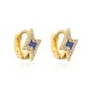 Aogu Ins Nicho Mini Aretes Cobre Chapado Oro 18K Goteo Aceite Zircón Aretes Relámpago para Mujer Nuevo Suministro Transfronterizo