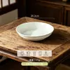 Tazón Estilo Nórdico con Relieve Blanco Puro Vajilla Retro Francesa Estilo Occidental, Plato Plano para el Hogar, Plato de Cerámica para Pescado, Bol para Arroz