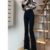 Jeans Negros Micro Campana para Mujer Otoño 2026 Nuevo Estilo Delgados de Tiro Alto Elásticos Extensibles Adelgazantes Campana Acampanados