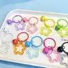 Chaveiro de estrela colorida em acrílico transparente, um pequeno presente fofo, sino DIY, pingente de mochila, acessório, presente