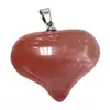 Colgante Corazón de Cristal Natural Corazón de Melocotón Moda Europea y Americana Collar Accesorios para Collares Exportación de Joyería para Ebay Amazon