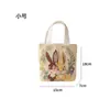 Bolsa de Lona Bordada Jacquard Dourado Dupla Face Menina Girassol Bolsa para Estudo Bolsa de Ombro Grande Capacidade Bolsa de Maternidade