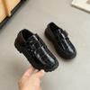 Zapatos de Cuero Negros para Niño Estilo Británico Primavera Nuevo Suela Suave para Niños Zapatos de Rendimiento para Niño Modernos