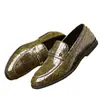 Amazon Aliexpress Populares Transfronterizos Talla Grande 48 Zapatos de Piel Transpirables Mocasines sin Cordones Estilo Británico Puntiagudos Zapatos de Boda