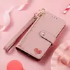 Adecuado para Sharp Wish4 3 R9/8/7/6 Sense8 7 6 4 Sumaho6 Estuche de Cuero con Cierre de Corazón