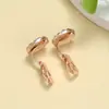 Brincos de Clipe Redondos com Strass para Mulheres, Design Minimalista Estilo Coreano e Japonês, Estilo Elegante e Descolado, Brincos de Clipe