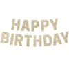 Decoraciones de Pancarta para Fiesta de Cumpleaños Transfronteriza, Adornos Colgantes de Letras con Brillo de Feliz Cumpleaños, Productos Terminados al por Mayor