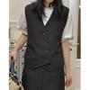 Início da Primavera Novo Estilo Coreano Moda Retrô Colete de Terno com Abertura Diagonal Silhueta Solta Curto Sem Mangas Colete Casual para Mulheres