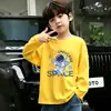 Estilo Nuevo Primavera y Otoño Moda Infantil Camiseta con Estampado de Dibujos Animados 100% Algodón Moda Infantil Camiseta de Manga Larga con Cuello Redondo para Niños