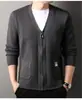 Cardigan de Tricô Masculino Explosões Ao Vivo Moda Primavera e Outono Jaqueta de Tricô Casual Saco a Vácuo Tricô Versátil Roupas Masculinas