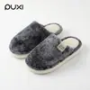 Puxi Yinsu 2026 Outono/Inverno Chinelos Peludos Femininos para Casa, Sola Grossa, Não Abafam, Forrados com Fleece, Quentes, Chinelos Fechados para Mulheres