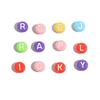 Cuentas Planas de Letras Color Real Acrílico Hecho a Mano DIY Llavero de Cuentas para Niños de Primera Infancia Accesorios Cadena para Teléfono Móvil