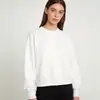 Sudadera Pulóver Corta de Cuello Redondo Estilo Europeo y Americano de 350g, Sudadera Holgada de Otoño para Mujer, Chaqueta Adelgazante con Texto Impreso