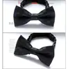 Moda masculina casual pajarita coreana formal de negocios pajarita plana negra rojo vino poliéster seda pajarita en stock