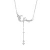Collar Romántico de Luna en Plata de Ley 925 para Mujer Moda Versátil Cadena para Clavícula con Circonita Colgante Estrella Su de Ins Logística