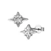 Aretes de Estrella Cruzada, Modernos y Personalizados, Estilo Dulce y Fresco, Aretes de Estrella de Cuatro Puntas Plateados, Aretes de Estrella Cruzada de Moda
