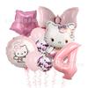 Balão de Filme de Alumínio Formato Desenho Animado Gato KT Hello Kitty Transfronteiriço Sanrio Decoração de Festa de Aniversário Infantil Kit de Balões