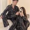 Pijamas Nuevos para Hombre Primavera y Otoño Manga Larga Imitación Algodón Talla Grande Otoño e Invierno Conjunto Casual para el Hogar para Hombre Que Se Puede Usar Afuera