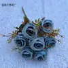 Simulação de 7 cabeças rosa pérola fotos de casamento segurando buquê flores artificiais decoração de foto retrô segurando flores comércio exterior flores de seda