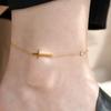 Estilo ins nicho de alta gama chapado en oro de 18 quilates cruz tobillera de cristal femenina que no se desvanece verano 2023 nuevo diseño