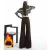 Jeans de Mujer de Color Café Transfronterizos Maillard de Cintura Alta Elásticos con Más Terciopelo Estilo Caliente Otoño/Invierno 2026 Versátiles Cálidos de Campana