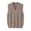 Suéter de punto térmico para mujer de cachemira 100% pura, chaleco de punto, prenda exterior, cuello en V, suéter base de punto para otoño e invierno