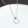 Prata de lei S925 dourada anel único amor liso simples pingente de colar suporte vazio acessórios DIY temperamento compacto