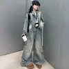 Colección Otoño 2026 Estilo Coreano: Jeans Holgados y Modernos con Bolsillos Grandes, Jeans Funcionales Retro Estilo Coreano para Niñas