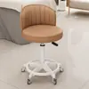 Taburete giratorio de altura ajustable con ruedas, taburete redondo con respaldo, silla de maquillaje, taburete de peluquería, taburete de tocador, tocador