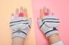 Guantes de felpa para niños, nuevos de otoño e invierno, cálidos y gruesos, de dibujos animados, de doble propósito, con medio dedo, para escribir a bebés.