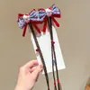 Accesorios para el Cabello de Niña Gato Kt Color Rojo y Azul Contrastante Clips Trenzados para el Cabello de Niños Clips para el Cabello de Niña Pequeña con Diseño de Cuadros de Dibujos Animados Tocado para la Parte Posterior de la Cabeza