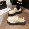 Zapatos Pequeños de Cuero Estilo Reina para Mujer Estilo Británico 2025 Nuevo Primavera y Verano Estudiante Dedo Gordo Retro Negro Correa Zapatos Jk