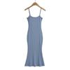 G015 Otoño Nuevo Estilo Europeo y Americano Spice Girls Pura Sexy Sexy Ajustado Tirantes Cadera Cola de Pescado Vestido Vestido Largo