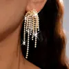 Aretes de borla de fuegos artificiales con incrustaciones de diamantes y aguja de plata, súper etéreos y deslumbrantemente hermosos, lujo ligero con un toque de alta gama, aretes versátiles para mujer, venta al por mayor