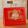 Calendário de Mesa Estilo Nacional Vazado 2027 Personalizado com Hot Stamping Papel Perolado Calendário Alta Aparência Artesanato com Pingente Calendário de Mesa para Desktop