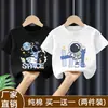 2026 Verano Nuevo Camiseta de Algodón Puro de Manga Corta para Niños Camiseta Básica de Dibujos Animados para Bebé Top Estampado de Moda para Niños