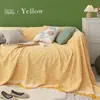 Estilo Ins Amarillo Crema Toalla para Sofá Color Sólido Tela para Funda de Sofá Toalla de Cobertura Total Funda de Sofá Todo Incluido