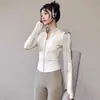 Top de manga larga de secado rápido para fitness, chaqueta de punto con cremallera para yoga y running, ropa deportiva elástica y cómoda para entrenamiento diario