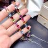 Moda europeia e americana transfronteiriça pulseira de pedras preciosas coloridas nicho design diamante cheio em forma de ovo cor do rosto pulseira do tesouro jóias atacado