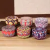 Estilo Étnico Hierro Pequeño Redondo Tarro Vela Aromaterapia Caja de Almacenamiento Estilo Exótico Adornos Decorativos Tarro Contenedor Pintado Impreso