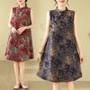 Toma Real de Estilo Étnico Retro Estilo Chino Mejorado Diario Cheongsam Literario Retro Holgado Vestido de Longitud Media para Mujer